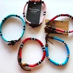 5pc AF HOLLISTER BRACELETS JUNIOR SIZE  NWOT ABERCROMBIE FITCH